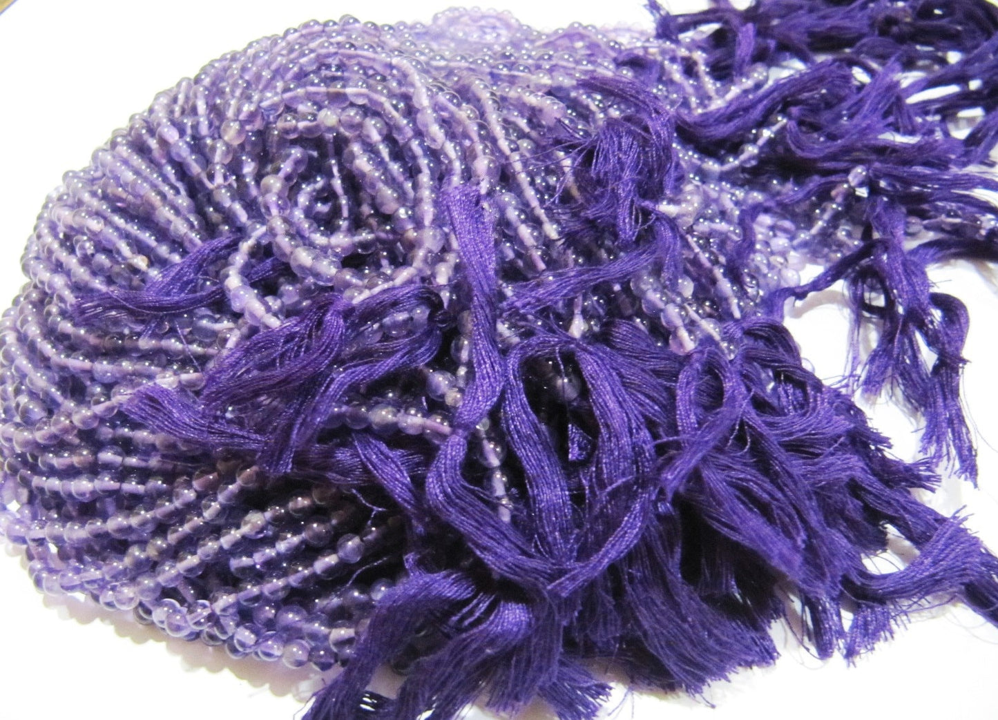 Natural Genuine Amethyst Beads Round Plain Smooth 4-5mm Beads Purple Color Beads For Jewelry Making Sold Per Strand 13 Inches Long