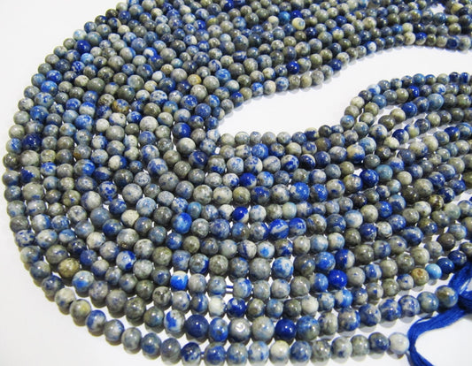 Natural Genuine Lapis Lazuli Round Plain Smooth 4-5 mm Beads Blue Colour Beads For Jewelry Making Sold Per Strand 13 Inches Long