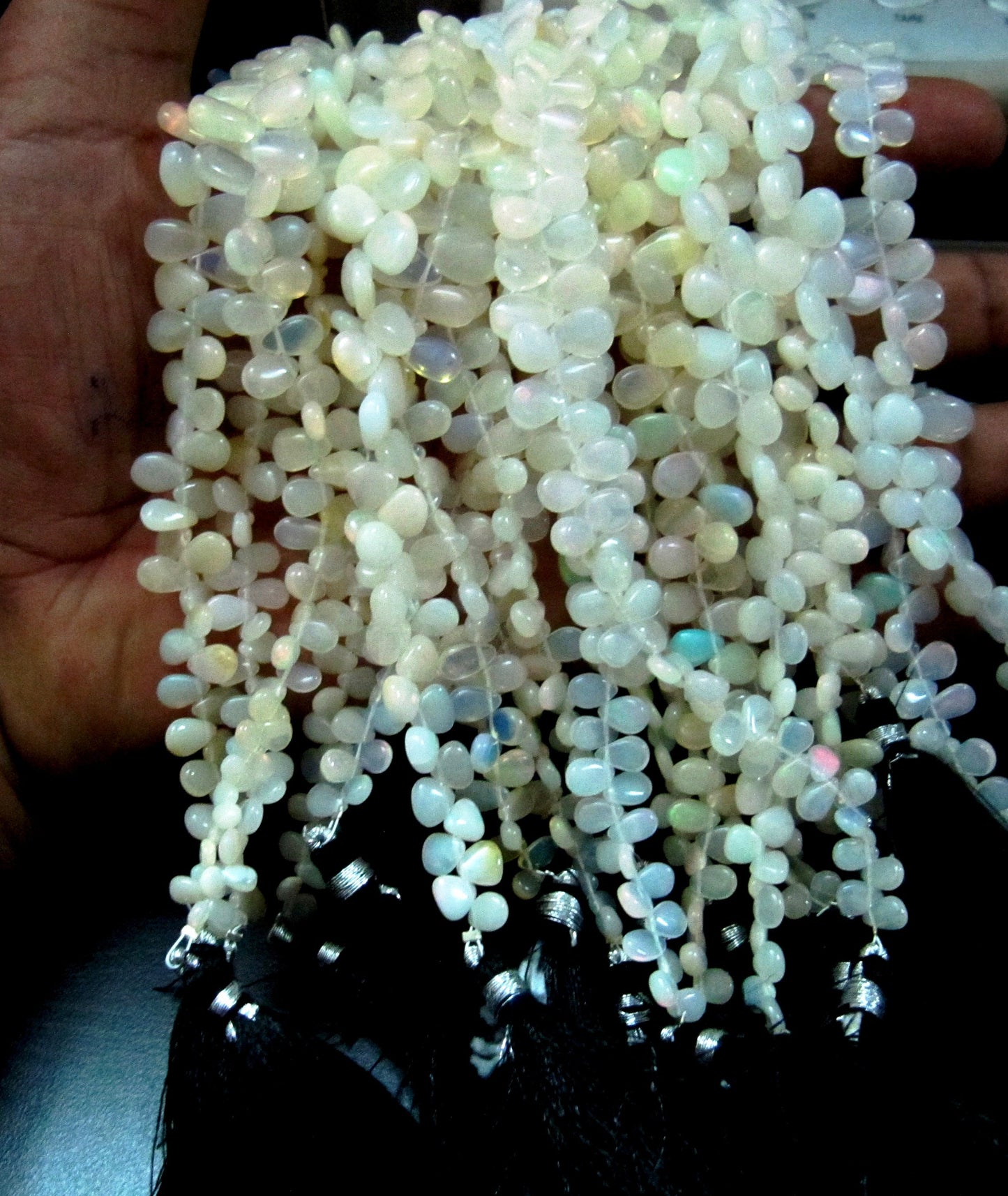 Best Quality Ethiopian Opal Beads heart Shape Plain Briolette beads, Size 6-8mm, Strand 8 inches Long, approx 55 to 60 beads, Fire beads