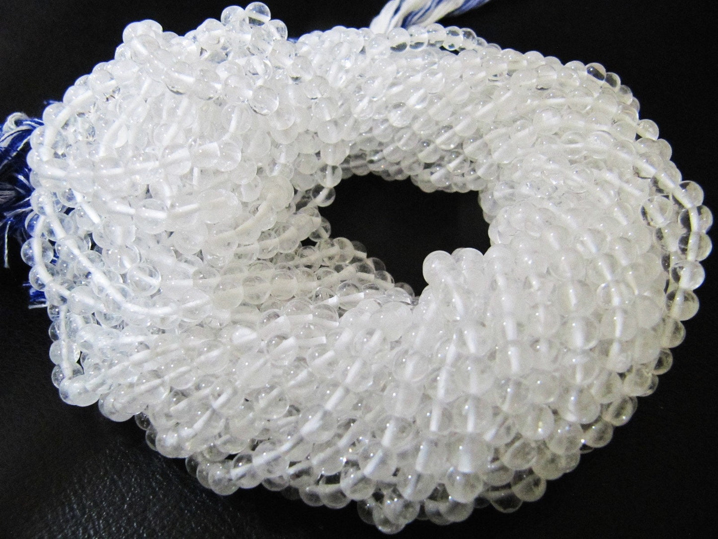 Natural Genuine Rock Crystal Quartz Round Plain Smooth 4-5 mm Beads For Jewelry Making Sold Per Strand 13 Inches Long Wholesale Price
