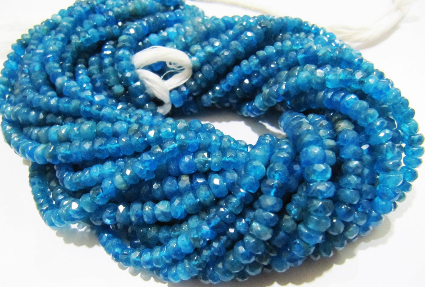 Natural Neon Apatite Beads 2.5 to 4mm sizes as per your choice Rondelle faceted beads Strings 13inch Long Semi Precious Stones
