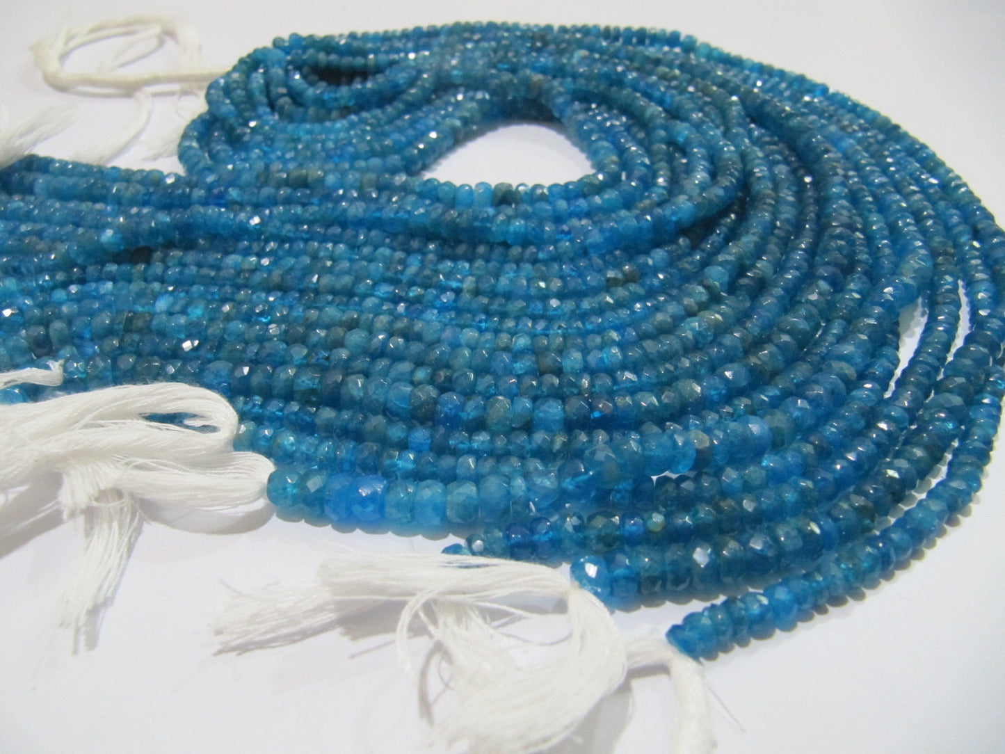 Natural Neon Apatite Beads 2.5 to 4mm sizes as per your choice Rondelle faceted beads Strings 13inch Long Semi Precious Stones