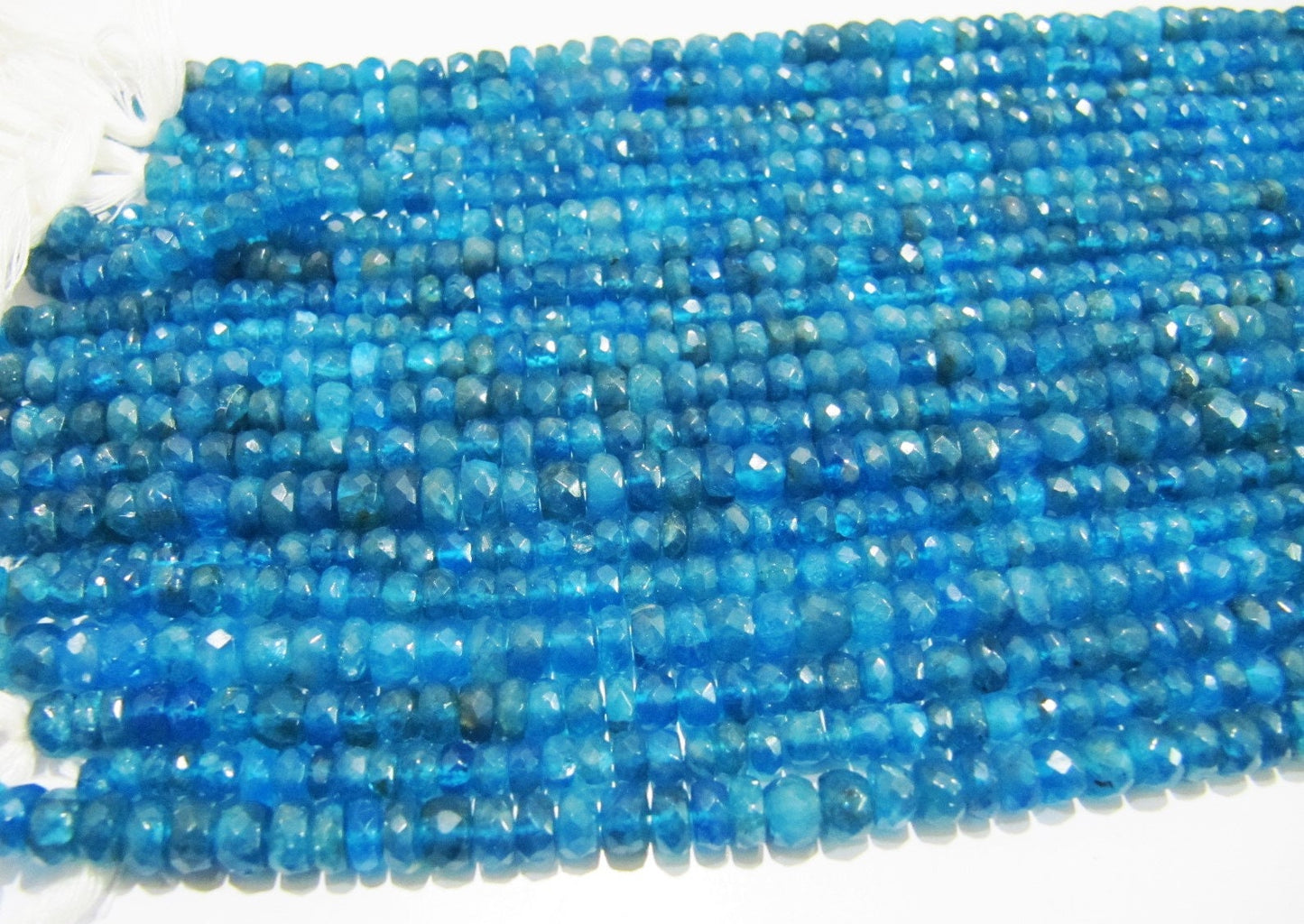 Natural Neon Apatite Beads 2.5 to 4mm sizes as per your choice Rondelle faceted beads Strings 13inch Long Semi Precious Stones