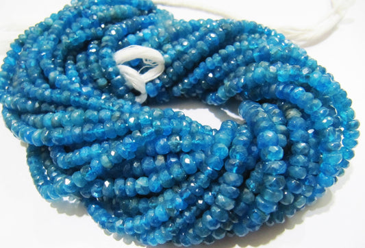 Natural Neon Apatite Beads 2.5 to 4mm sizes as per your choice Rondelle faceted beads Strings 13inch Long Semi Precious Stones