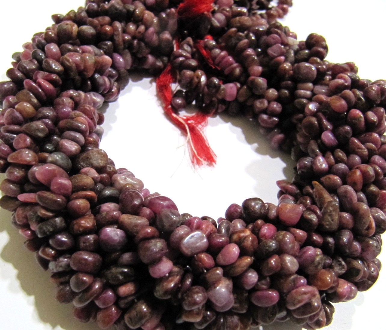 Natural Real Ruby Chip Gravel Uncut Nugget 4mm To 7mm Beads Red Color Jewelry Making Beads Strand 17 Inches Long Sold Per Strand