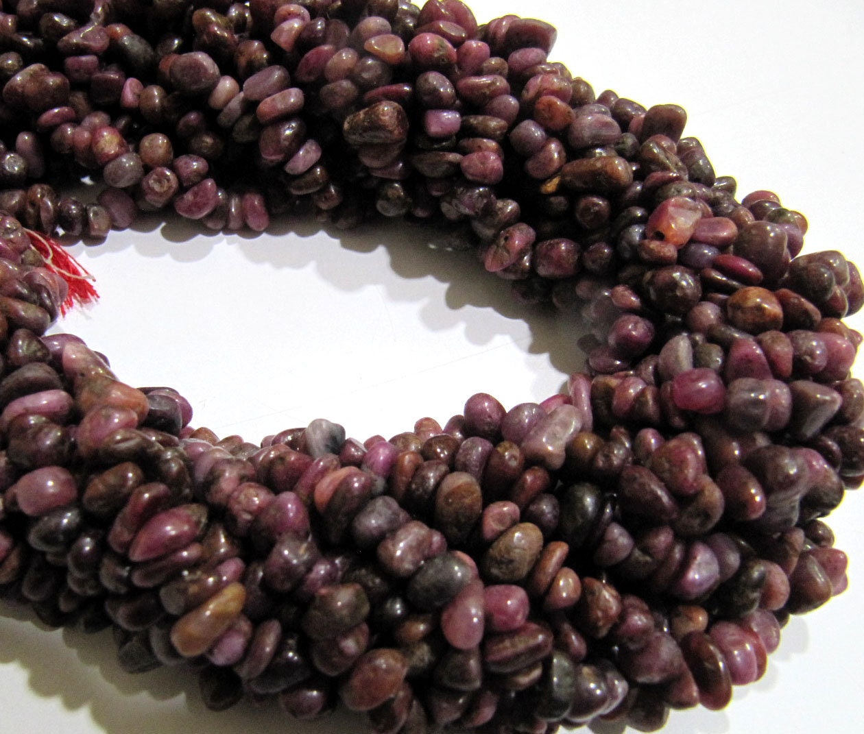 Natural Real Ruby Chip Gravel Uncut Nugget 4mm To 7mm Beads Red Color Jewelry Making Beads Strand 17 Inches Long Sold Per Strand