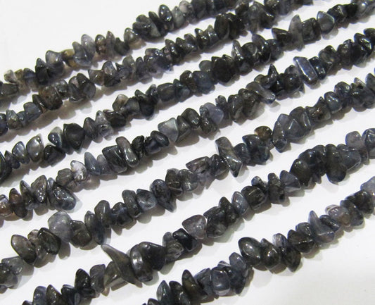 Natural Iolite Irregular Chip Gravel Uncut Nugget 4mm To 8mm Blue Color Jewelry Making Beads Strand 34 Inch Long Sold Per Strand