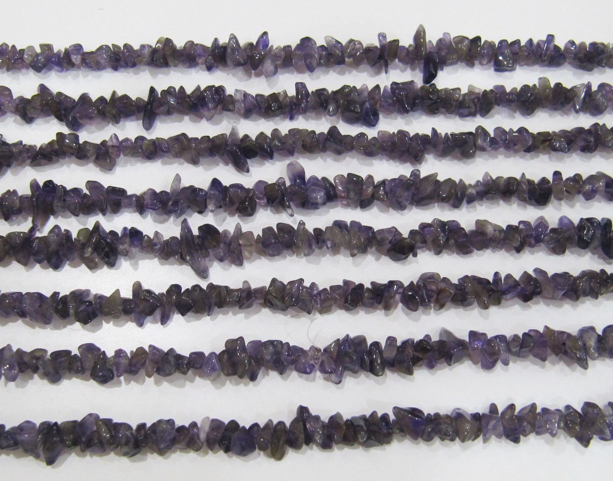 Natural Amethyst Irregular Chip Gravel Uncut Nugget 4mm To 8mm Beads Purple Color Jewelry Making Beads Strand 34 Inches Long Sold Per Strand