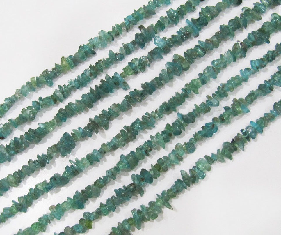 Natural Blue Apatite Irregular Chip Gravel Uncut Nugget 4mm To 8mm Blue Color Jewelry Making Beads Strand 34 Inches Long Sold Per Strand