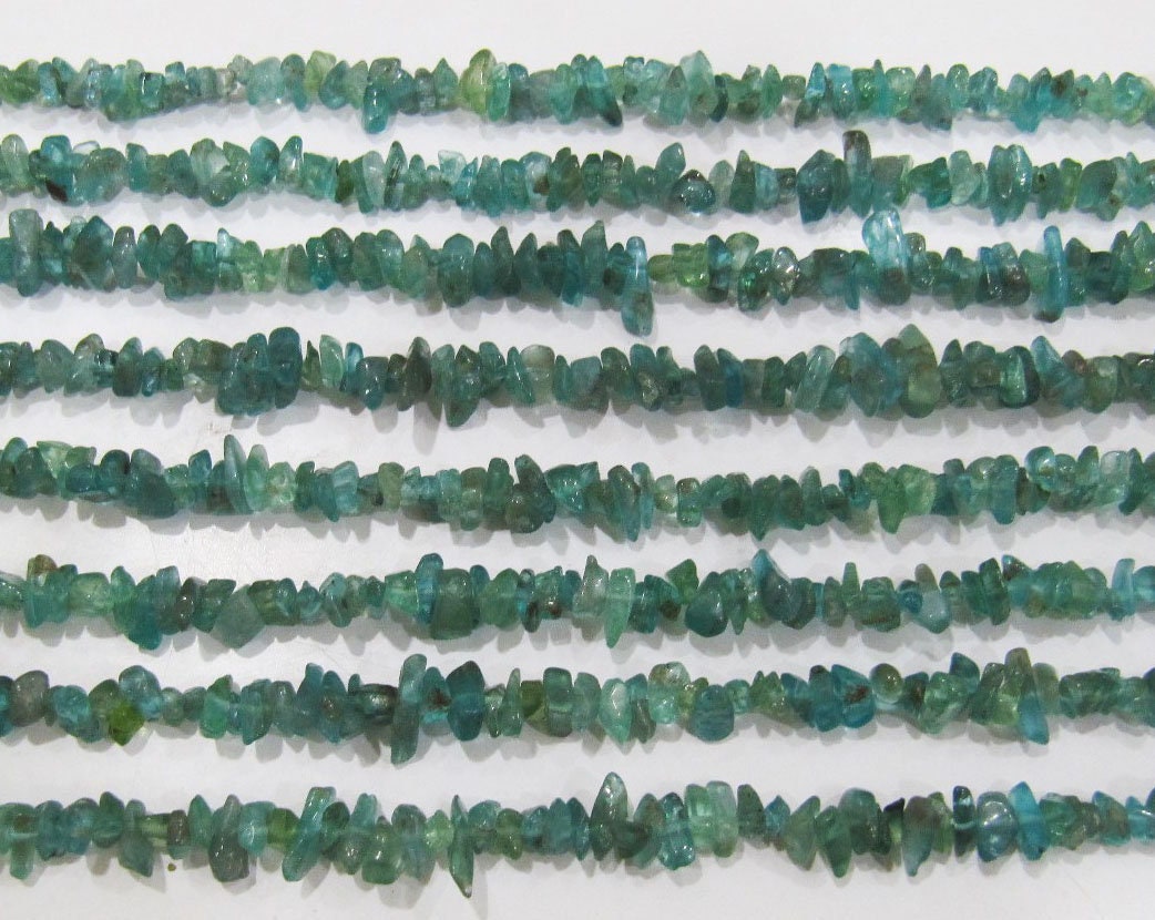 Natural Blue Apatite Irregular Chip Gravel Uncut Nugget 4mm To 8mm Blue Color Jewelry Making Beads Strand 34 Inches Long Sold Per Strand