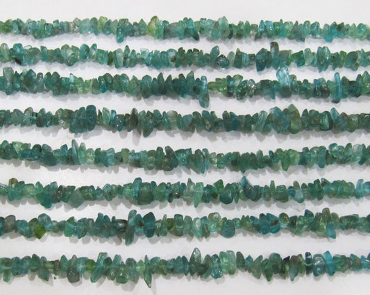 Natural Blue Apatite Irregular Chip Gravel Uncut Nugget 4mm To 8mm Blue Color Jewelry Making Beads Strand 34 Inches Long Sold Per Strand