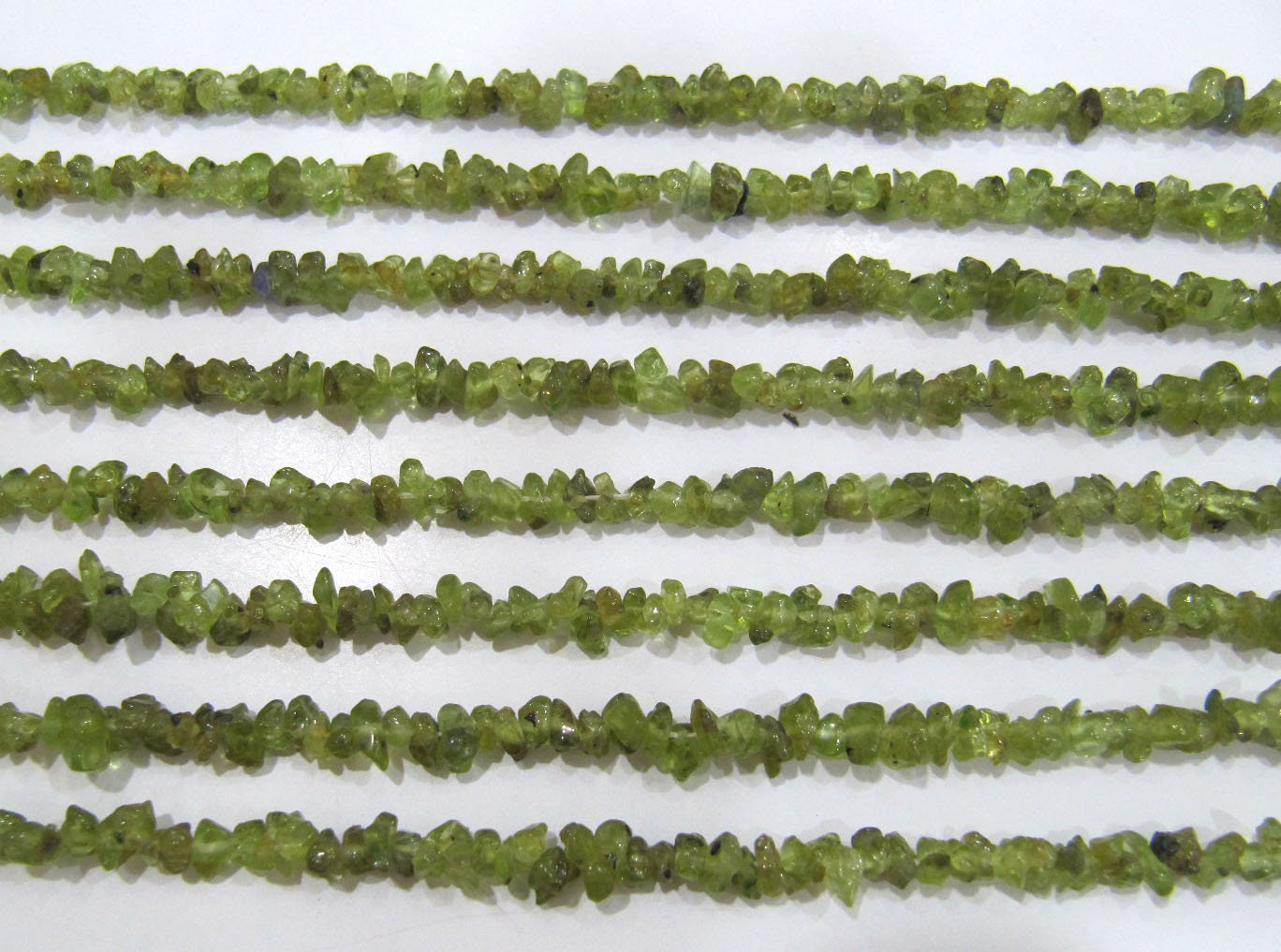 Natural Peridot Irregular Chip Gravel Uncut Nugget 3-4mm Beads Green Color Jewelry Making Beads Strand 34 Inches Long Sold Per Strand