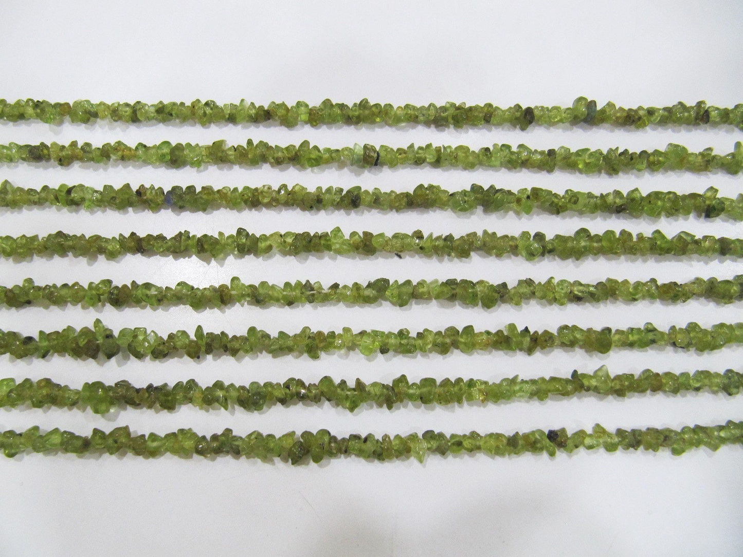 Natural Peridot Irregular Chip Gravel Uncut Nugget 3-4mm Beads Green Color Jewelry Making Beads Strand 34 Inches Long Sold Per Strand