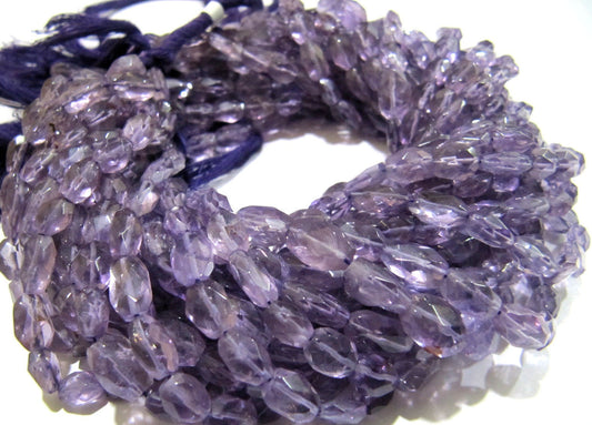 Natural Purple Amethyst Oval Faceted Beads Size 8mm to 10mm Purple Color Mani Shape Gemstone Beads Strand 13 Inches long Sold Per Strand