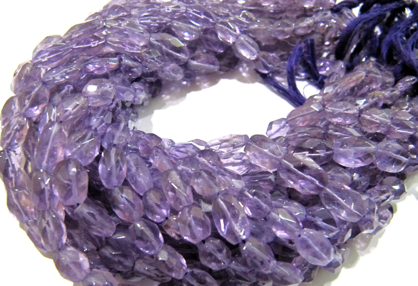 Natural Purple Amethyst Oval Faceted Beads Size 8mm to 10mm Purple Color Mani Shape Gemstone Beads Strand 13 Inches long Sold Per Strand