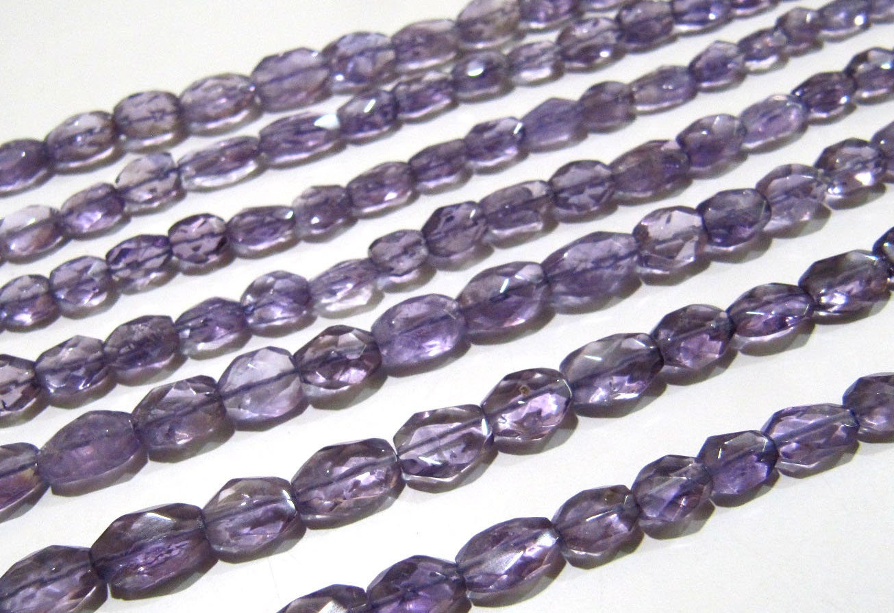 Natural Purple Amethyst Oval Faceted Beads Size 8mm to 10mm Purple Color Mani Shape Gemstone Beads Strand 13 Inches long Sold Per Strand