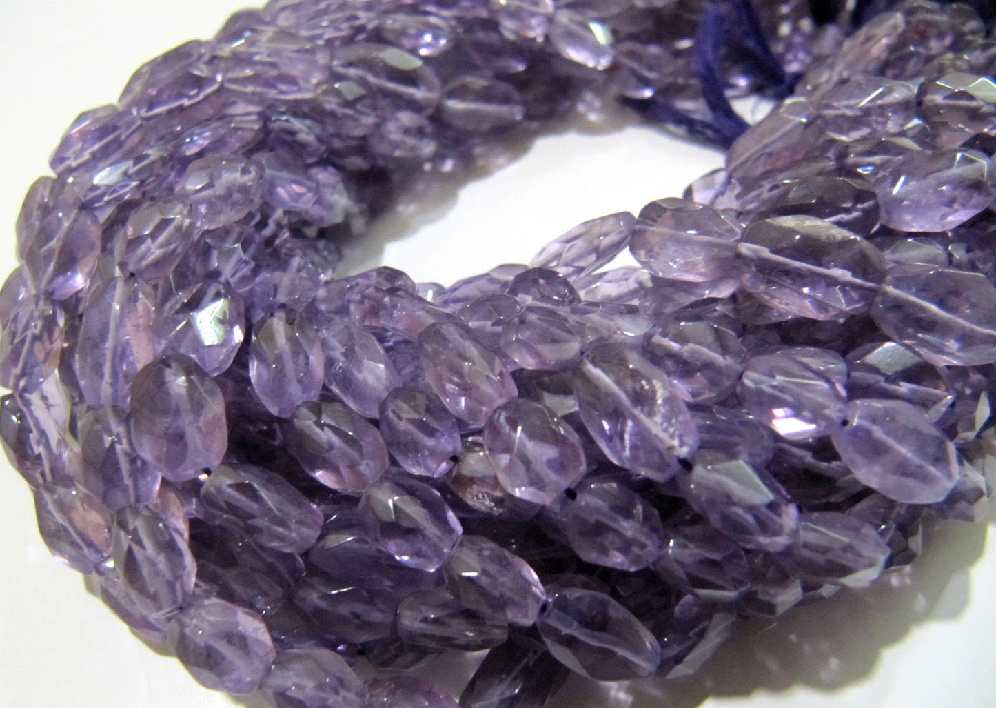 Natural Purple Amethyst Oval Faceted Beads Size 8mm to 10mm Purple Color Mani Shape Gemstone Beads Strand 13 Inches long Sold Per Strand