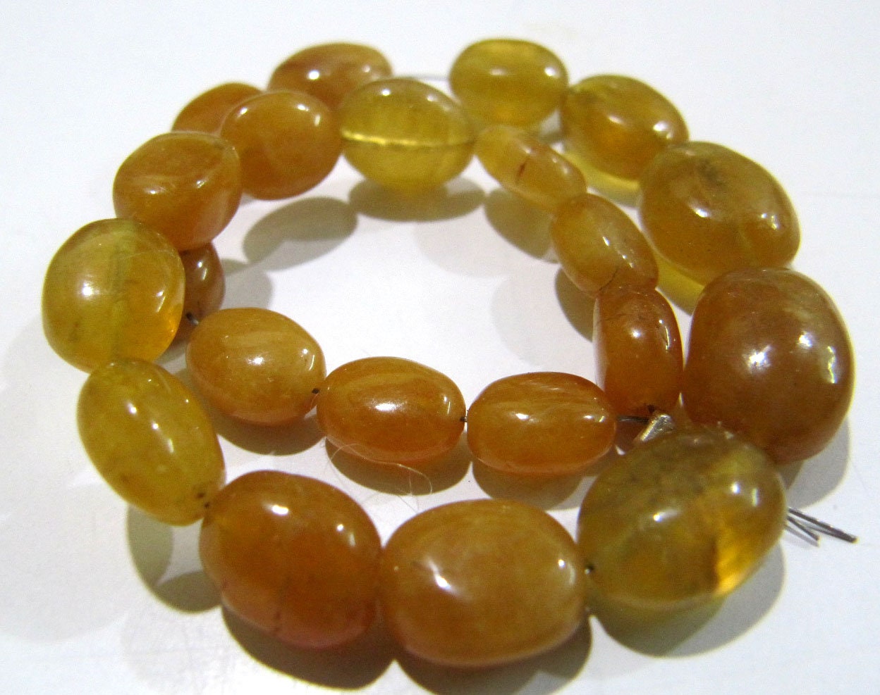 AAA Quality Natural Yellow Sapphire Oval Shape 8 to 10mm Plain Smooth Yellow Color Jewelry Making Beads Strand 8 inches long sold per Strand
