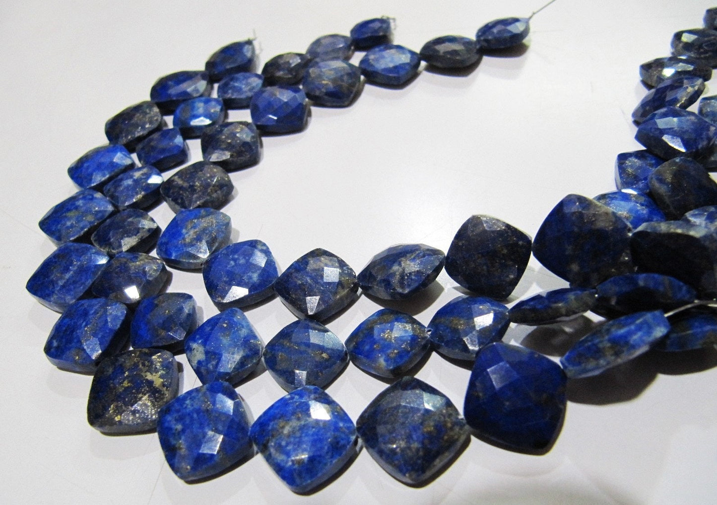 Natural Lapis Lazuli Cushion Shape Beads Square shape briolette Beads 11-12mm Strand 8 inch long Jewelry Making Beads Wholesale Prices