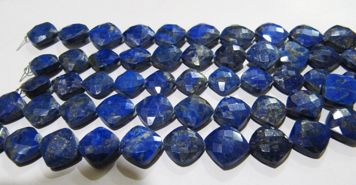 Natural Lapis Lazuli Cushion Shape Beads Square shape briolette Beads 11-12mm Strand 8 inch long Jewelry Making Beads Wholesale Prices