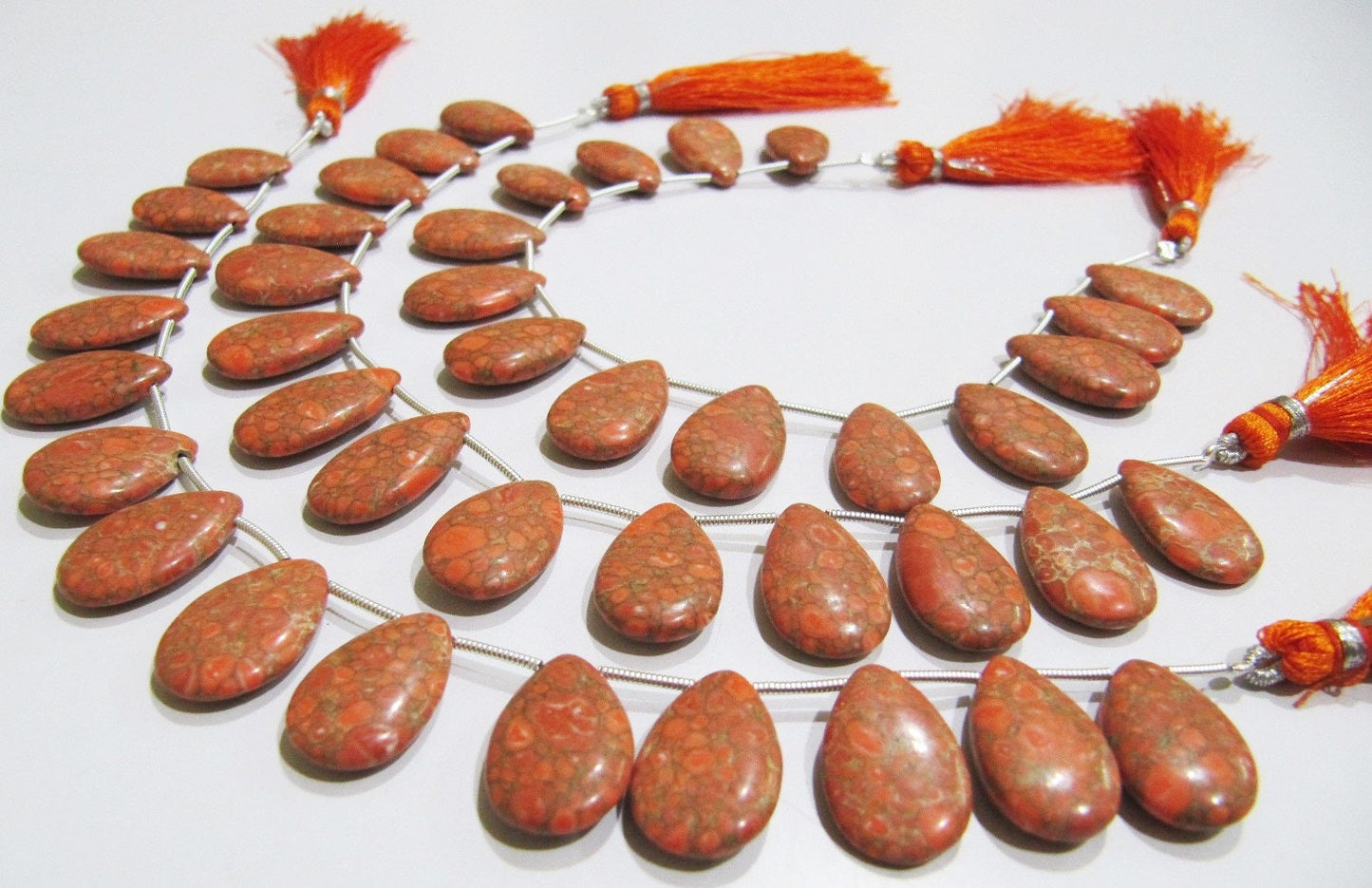 AAA Quality Orange Copper Turquoise Pear Shape Plain Smooth Size 12x20mm Beads Strand 8 inches Long Sold Per Strand, 14 Beads Per Strand
