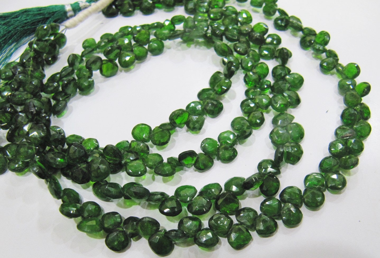 AAA Quality Natural Green Tourmaline 5-6mm, Best Quality Green Color Heart Shape Faceted Beads, Strand 8 inches Long Sold Per Strand