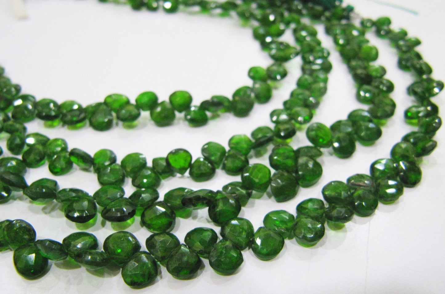 AAA Quality Natural Green Tourmaline 5-6mm, Best Quality Green Color Heart Shape Faceted Beads, Strand 8 inches Long Sold Per Strand