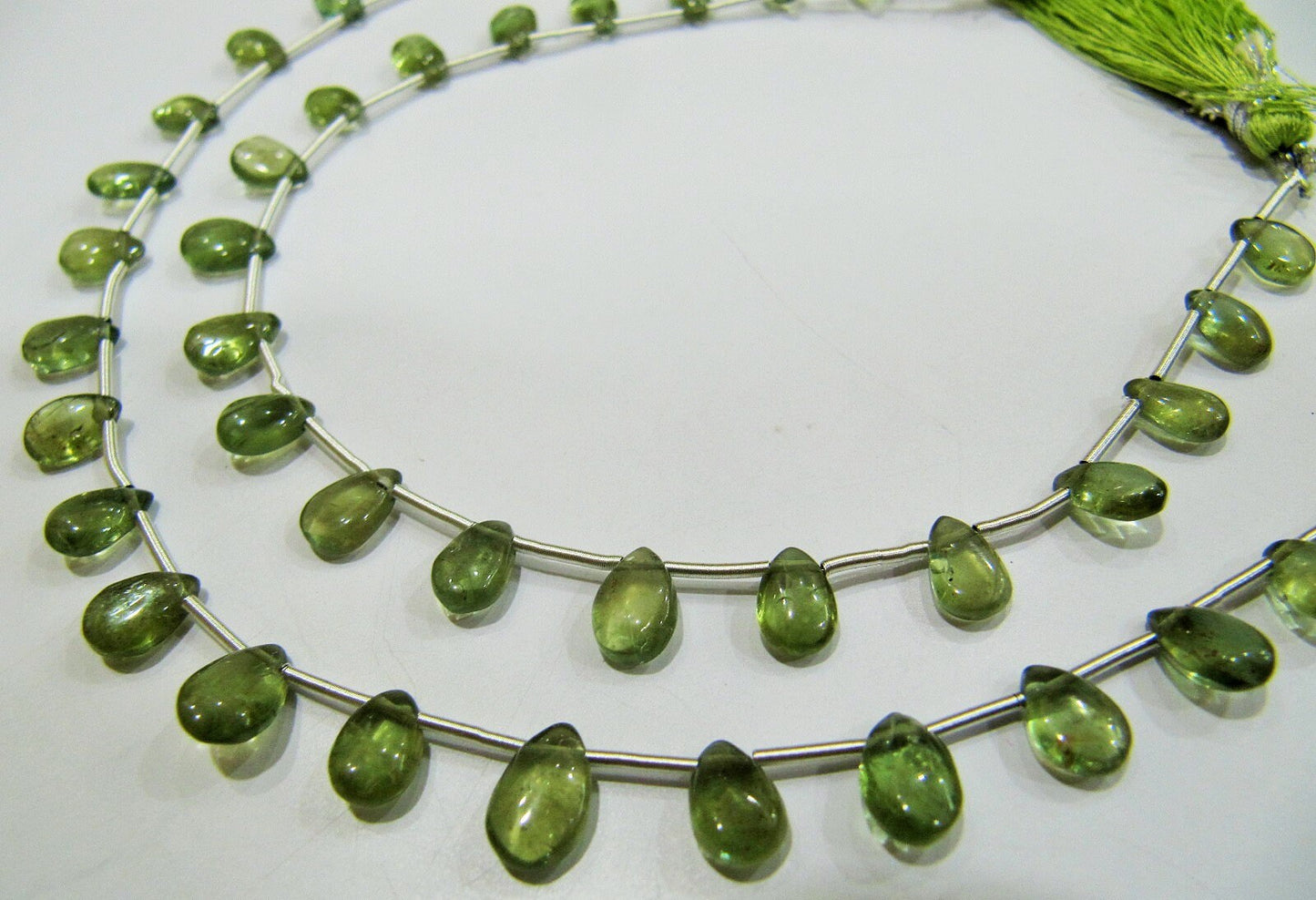 AAA Quality Natural Green Apatite Gemstone Pear Shape Smooth Beads Size 5x7mm to 6x9mm Green Color Beads Strand 8 Inches Long Sold PerStrand
