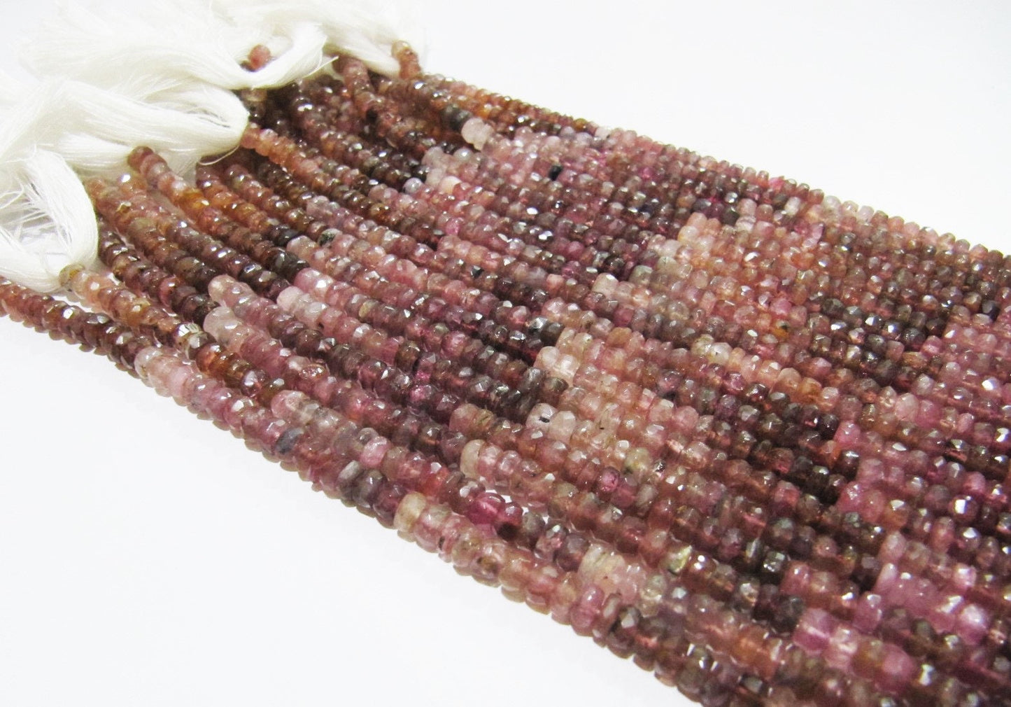 Natural Pink Tourmaline Rondelle Faceted Beads Stone Size 5-6 To 7-8mm Jewelry Making Beads Strand 14 inches Long Wholesale Prices
