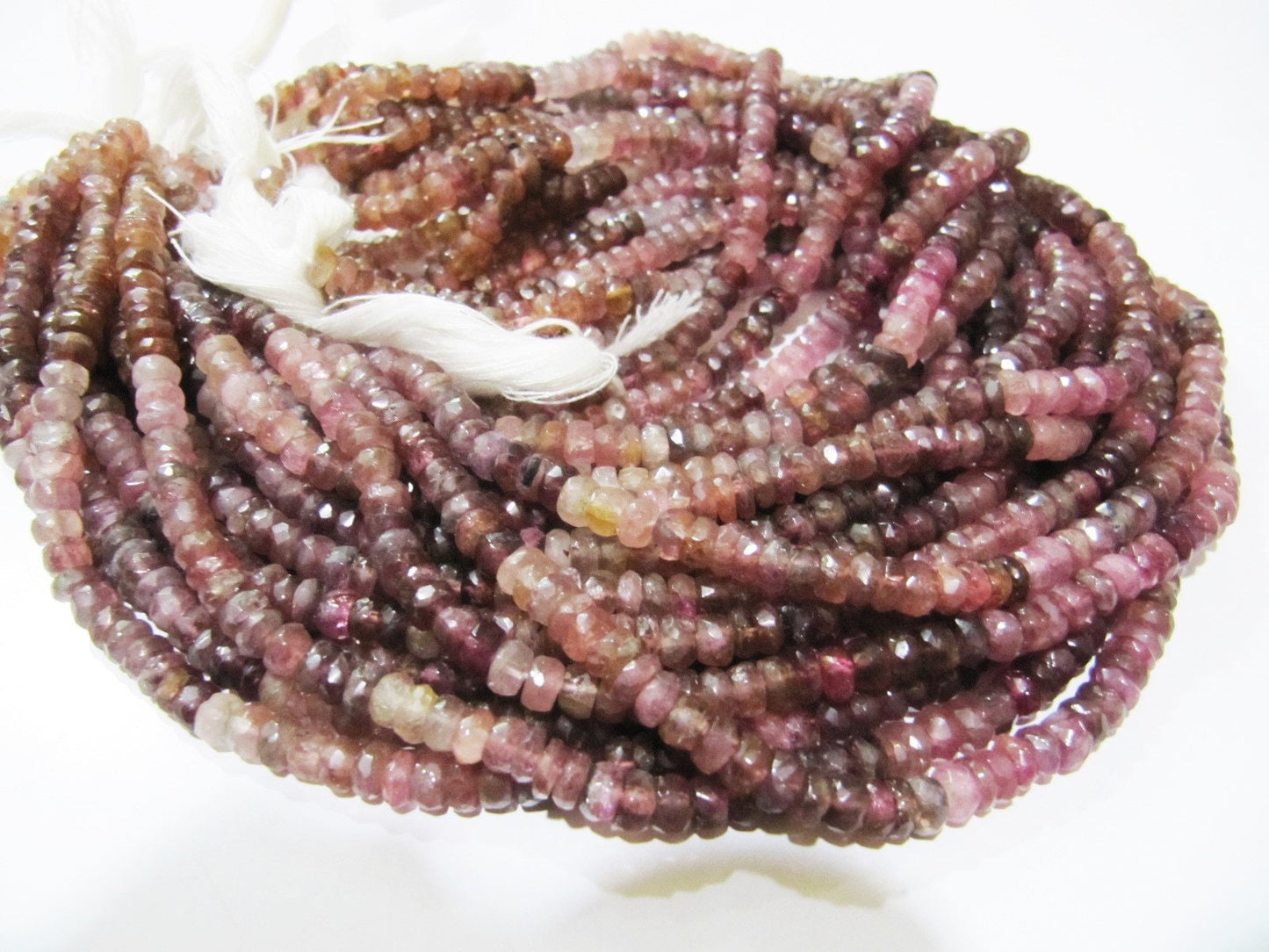 Natural Pink Tourmaline Rondelle Faceted Beads Stone Size 5-6 To 7-8mm Jewelry Making Beads Strand 14 inches Long Wholesale Prices