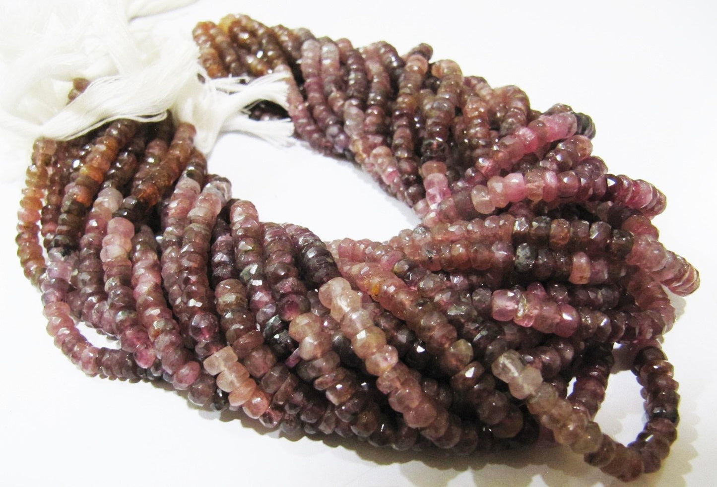 Natural Pink Tourmaline Rondelle Faceted Beads Stone Size 5-6 To 7-8mm Jewelry Making Beads Strand 14 inches Long Wholesale Prices