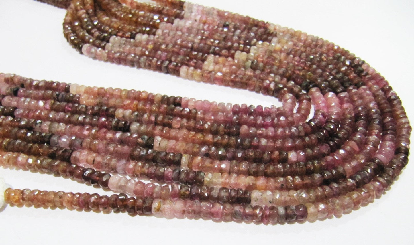 Natural Pink Tourmaline Rondelle Faceted Beads Stone Size 5-6 To 7-8mm Jewelry Making Beads Strand 14 inches Long Wholesale Prices