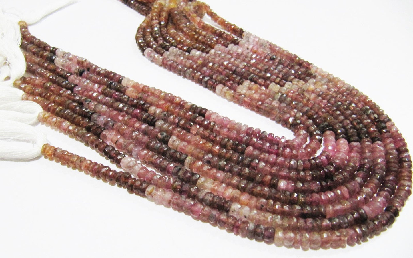 Natural Pink Tourmaline Rondelle Faceted Beads Stone Size 5-6 To 7-8mm Jewelry Making Beads Strand 14 inches Long Wholesale Prices