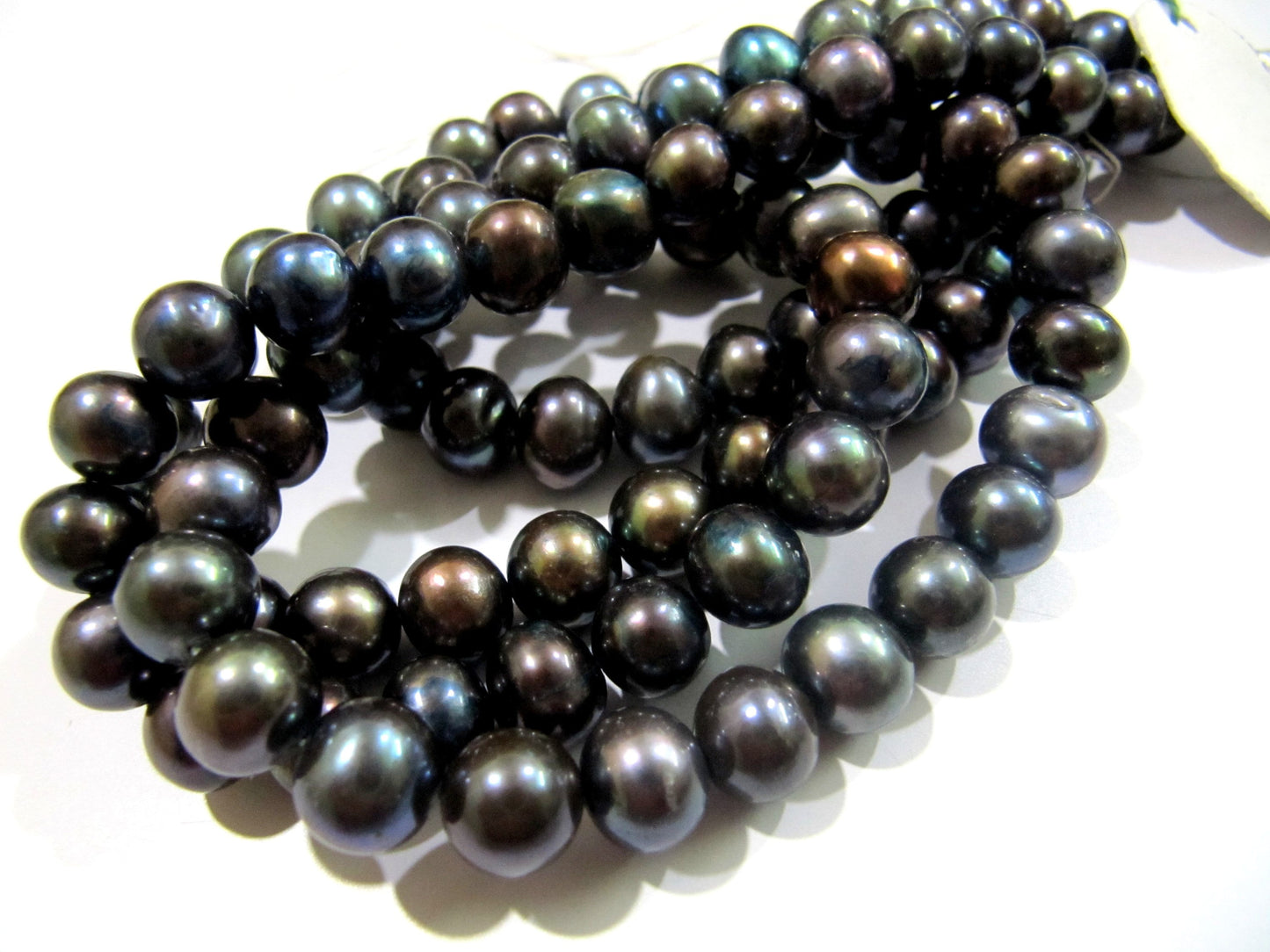 AAA Quality Natural Black Pearl Round Beads 10mm approximately, Genuine Pearl beads Round Shape Exotic Color , Strand 16 inches apprx