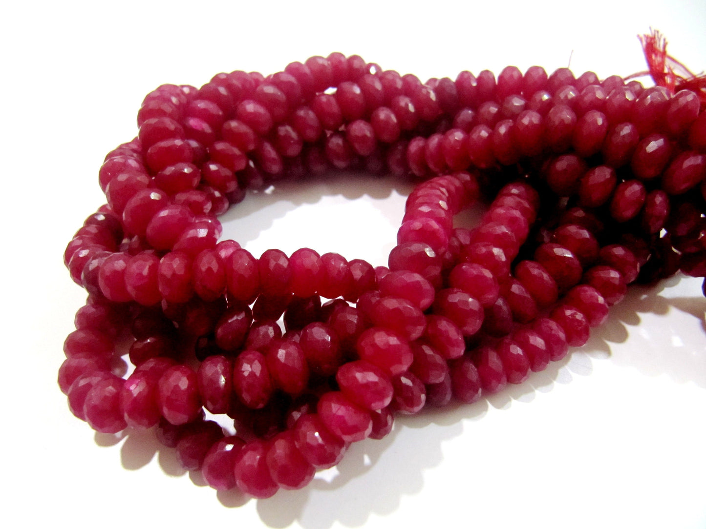 AAA Quality Dyed Ruby Beads Rondelle Faceted Ruby Beads Size 8-9mm Strand 13 inch long Micro Faceted Gemstone Beads Wholesale Prices
