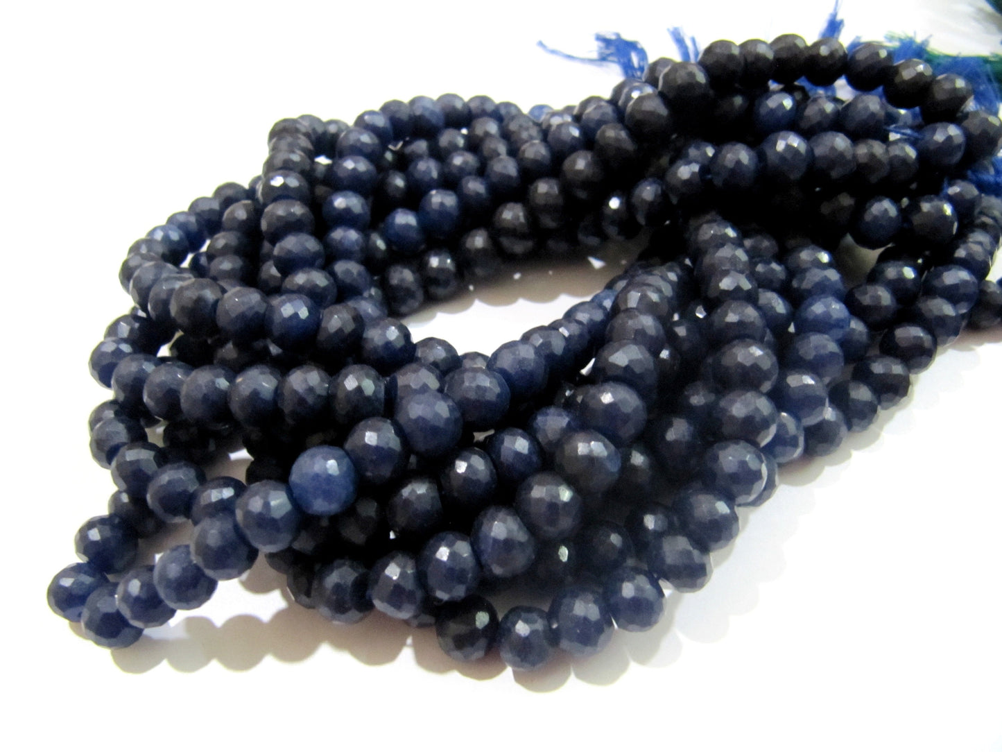 Dyed Sapphire Beads Rondelle Faceted Sapphire Beads Size 8-9mm Length 13 inch long Micro Faceted Beautiful Sapphire Beads Wholesale Prices