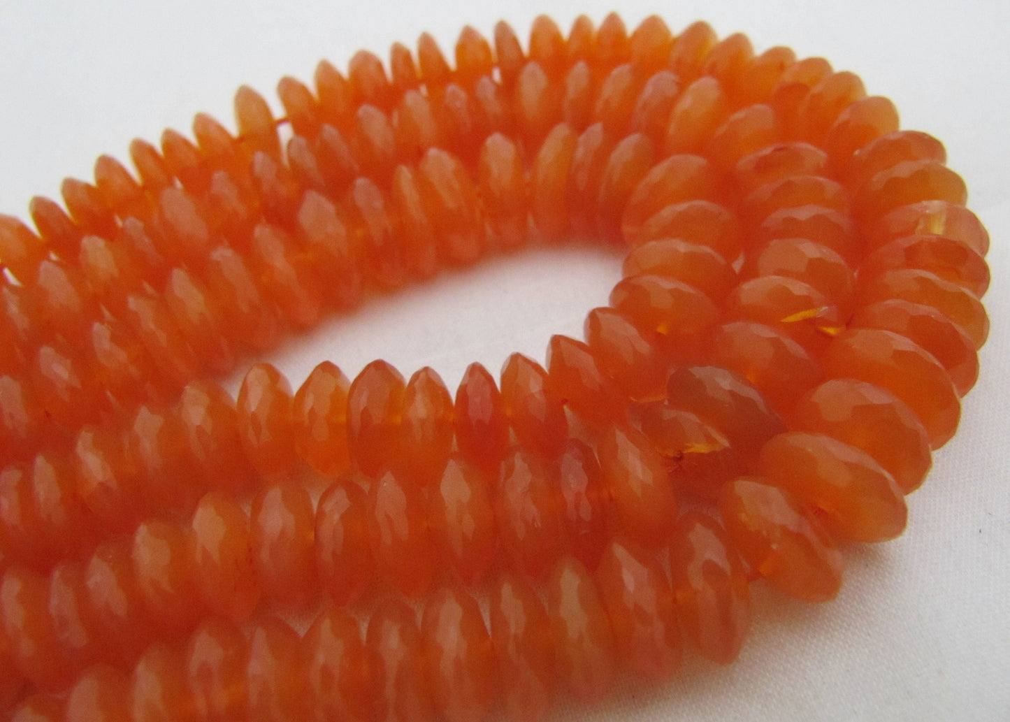 Natural Carnelian German Cut Rondelle Faceted Beads 8to12 mm Strand 8 inches Long  Best Quality Beads Graduated Beads Wholesale Price