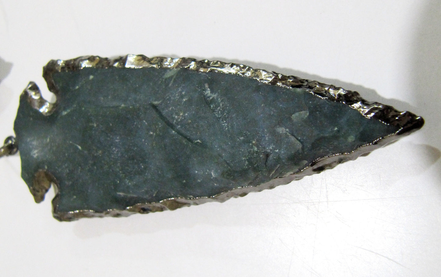 2 Piece Set Natural Jasper Black Oxidized Electroplated Edge Single Loop Arrowhead Connector Charms Pendant Size 4 to 5 Inches Long