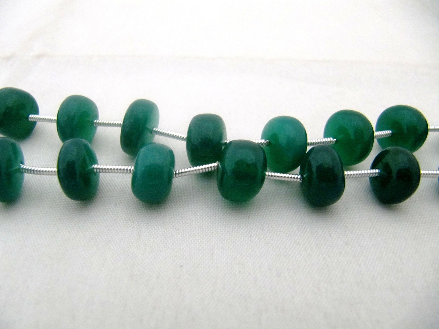 Natural Green Onyx Beads Rondelle Plain Smooth 10 to 12mm Size Beads Strand 9 inches long Green Color Gemstones Beads Wholesale Prices
