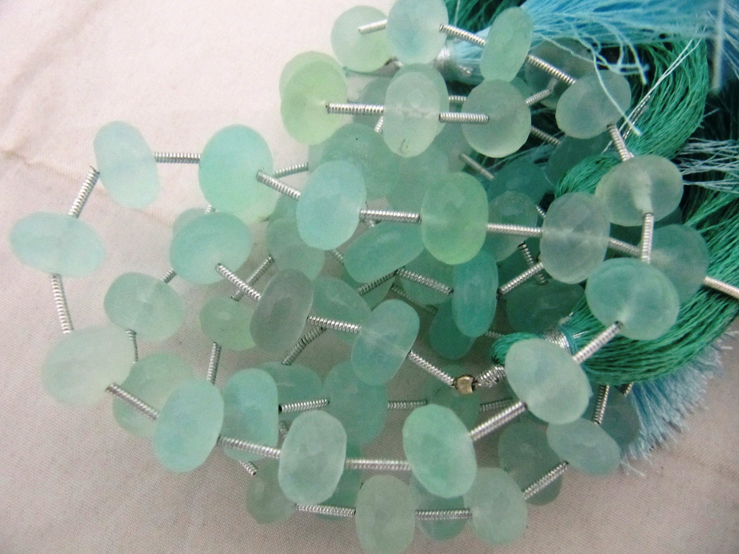 Natural Aqua Chalcedony Rondelle Faceted 10 to 12mm Size Beads Strand 9 inches long Aqua Color Gemstones Beads Wholesale Prices