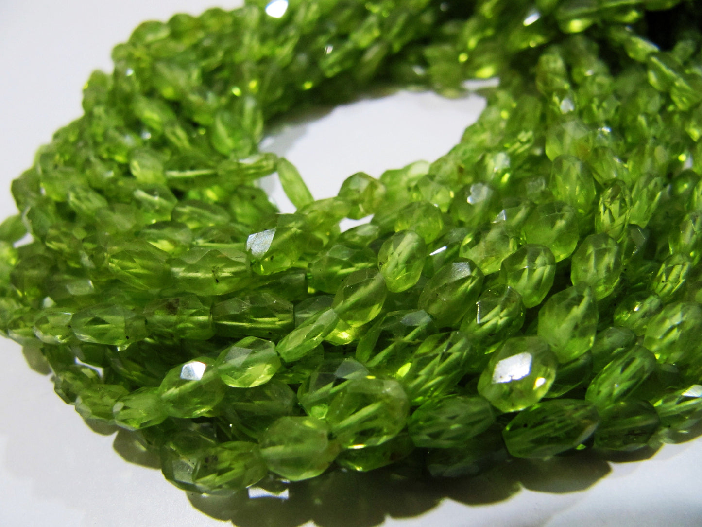 Natural Genuine Peridot Oval Mani Shape Beads size approx. 3x5mm to 4x6mm, Gemstone Faceted Beaded Strands 13 inches Long Wholesale Price