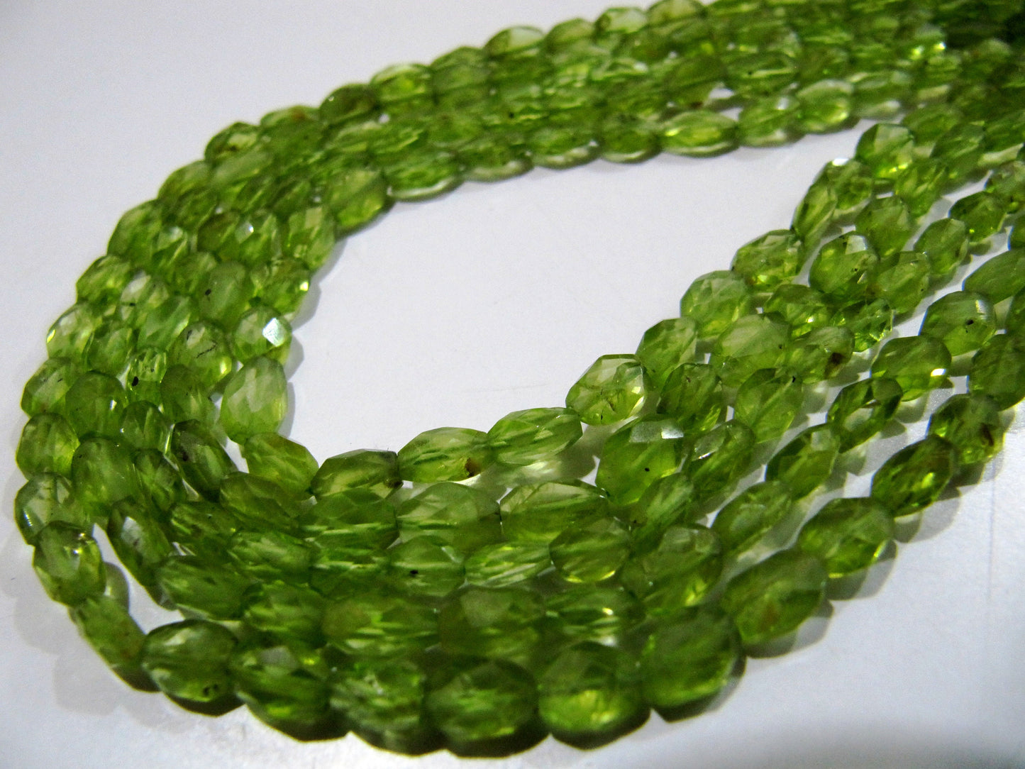 Natural Genuine Peridot Oval Mani Shape Beads size approx. 3x5mm to 4x6mm, Gemstone Faceted Beaded Strands 13 inches Long Wholesale Price