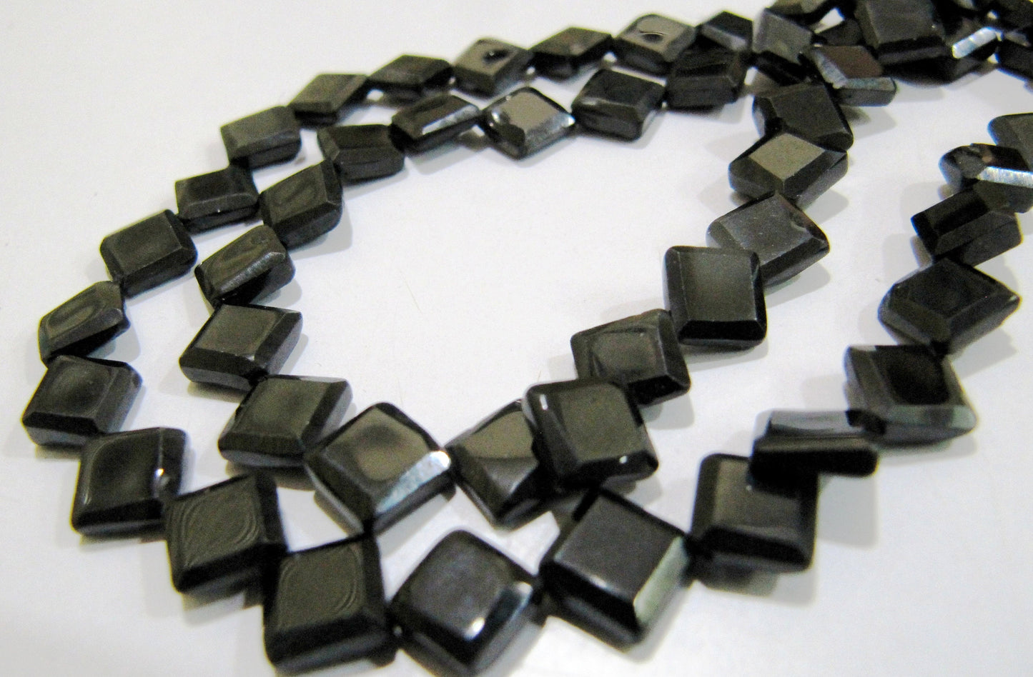 Natural Black Spinel Square Shape Faceted Beads 5 to 7mm Strand 13 inch long Semi Precious Fancy Shape beads sold Per Strand Wholesale Rates