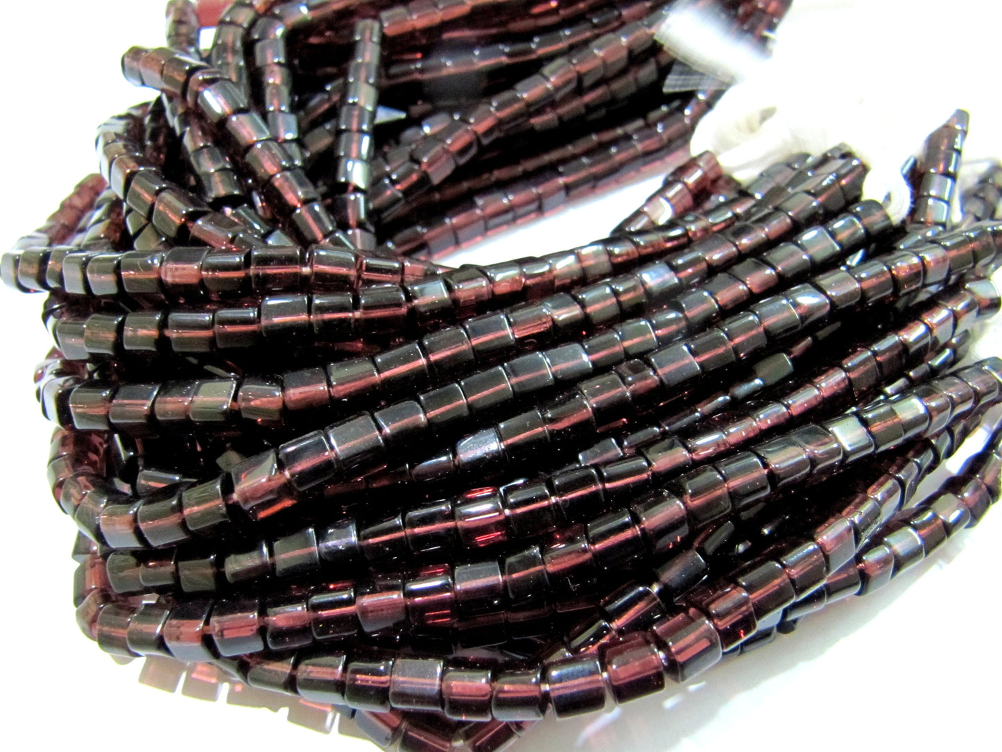 Finest Quality Rhodolite Garnet Color Cube Beads 5mm Size Smooth Box Shape Beads Length 10 inches long Hydro Quartz Beads Wholesale Prices