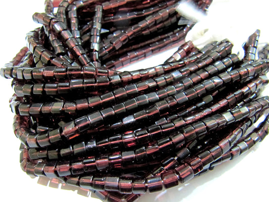 Finest Quality Rhodolite Garnet Color Cube Beads 5mm Size Smooth Box Shape Beads Length 10 inches long Hydro Quartz Beads Wholesale Prices