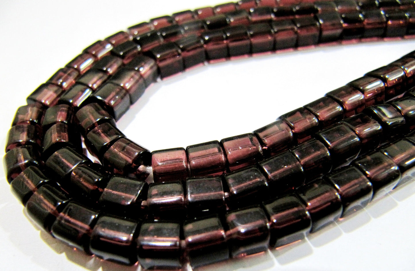 Finest Quality Rhodolite Garnet Color Cube Beads 5mm Size Smooth Box Shape Beads Length 10 inches long Hydro Quartz Beads Wholesale Prices