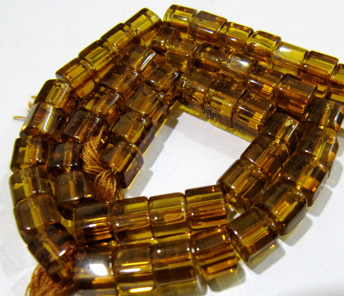 Best Quality Citrine Color Hydro Quartz  Cube shape Beads 5mm Smooth Box Shape Beads sold per strand 10 inches long  Wholesale Prices