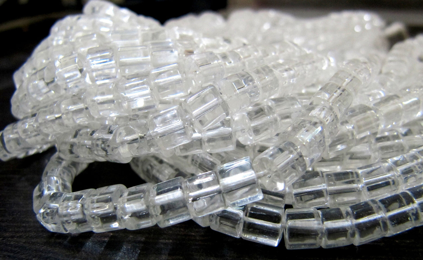 AAA Quality White Crystal Cube Beads 5mm Size Smooth Box Shape Beads Length 10 inches long Hydro Quartz Beads Wholesale Prices