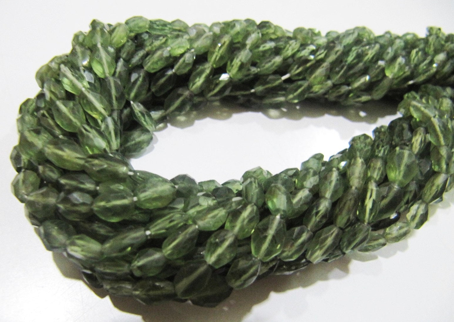 Natural Genuine Green Apatite Gemstone Oval Faceted Beads Size Approx 4x6mm, Natural Genuine Apatite Green Beads Strands 13 inches Long