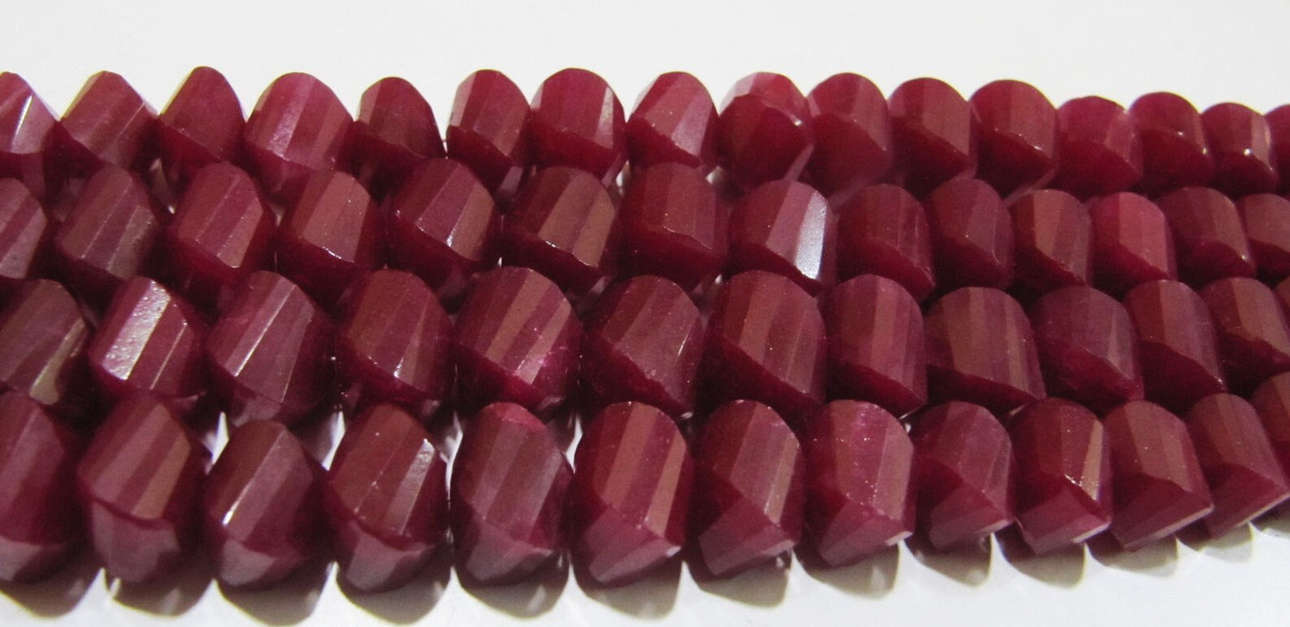 Natural Ruby Twisted Briolette Beads Size 9 to 10 mm Sold Per Strand Length 10 inches long Red Color Twisted Shape Gemstone Beads